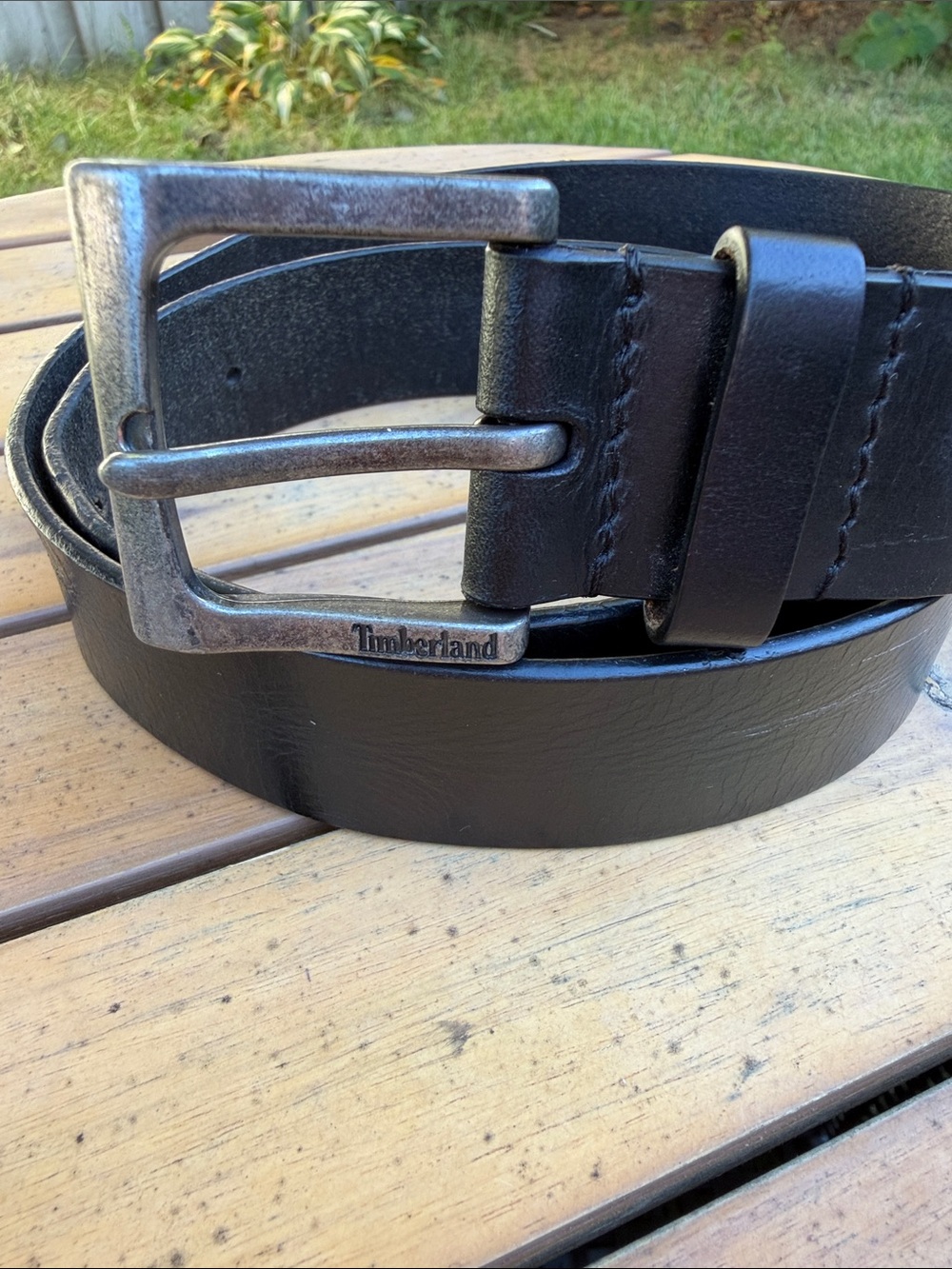 Timberland Black Genuine Leather Belt Fits Men's